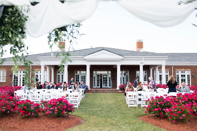 Outdoor wedding ceremony at VB National