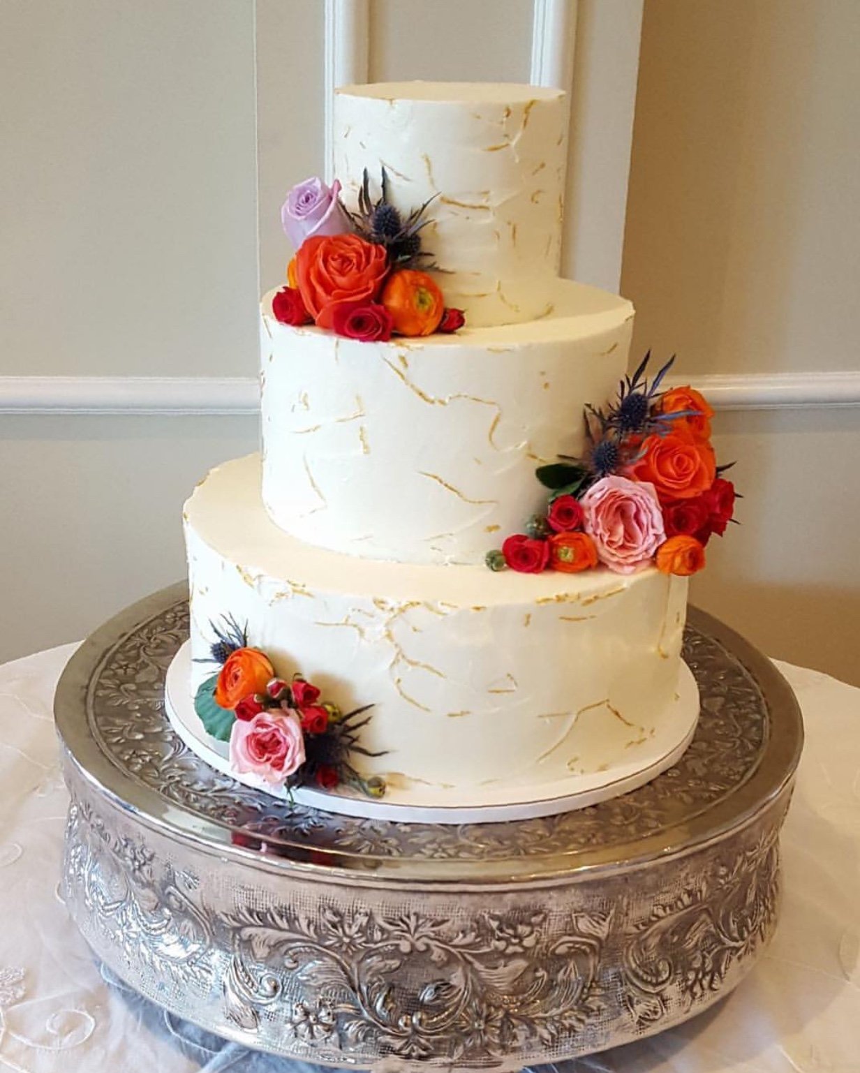 Wedding Cake with fresh florals